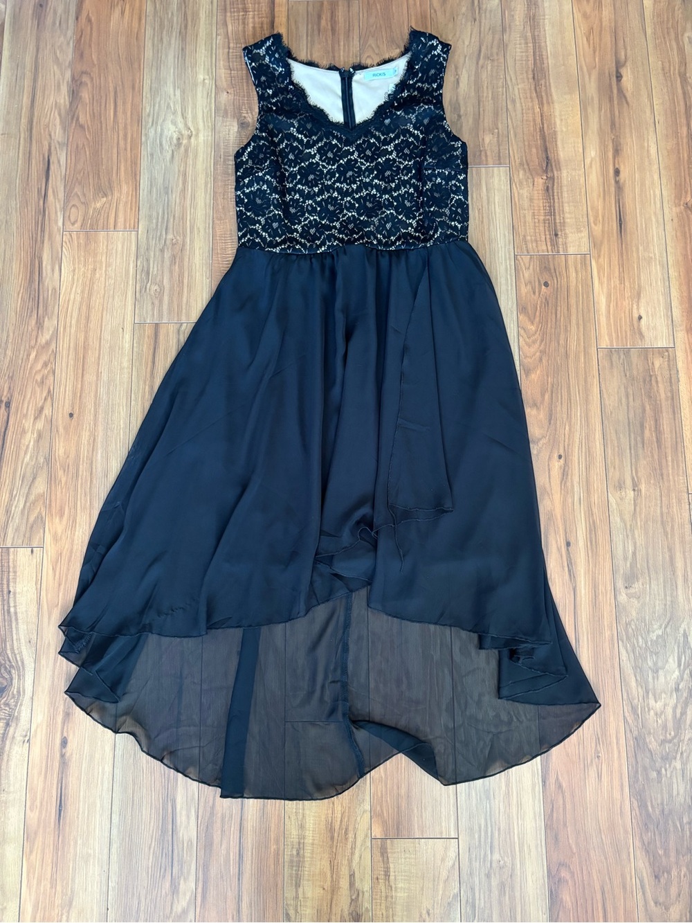 Black Lace High-Low Dress